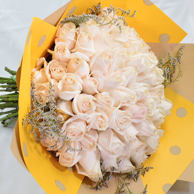 Bouquet Blanca de 50 Rosas